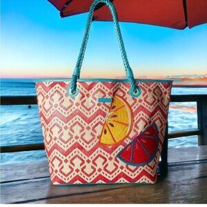Vera Bradley beach straw tote  Colorful summer tote  21591